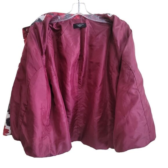 Talbots Red Gray Multicolored 3/4 Sleeve  Jacket Sz Large - Picture 7 of 8